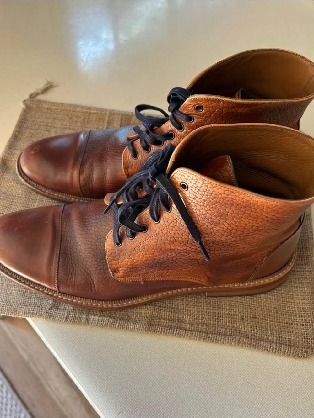 Taft Men's Brown Leather Cap-Toe Lace-Up Size 11 euro 45